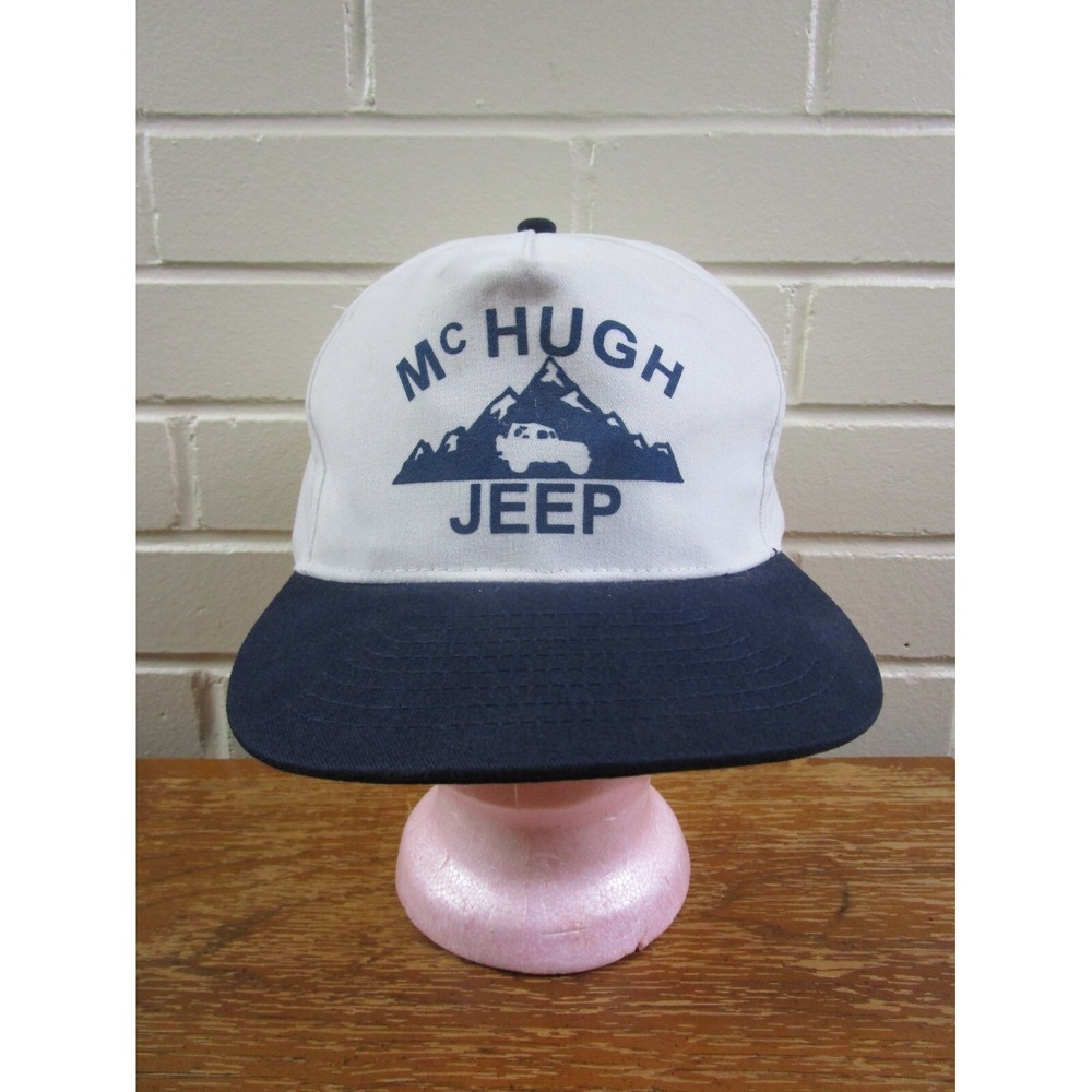 VINTAGE 1990's Jeep Wrangler Snapback Hat "McHugh" Dealership Outdoors Adventure